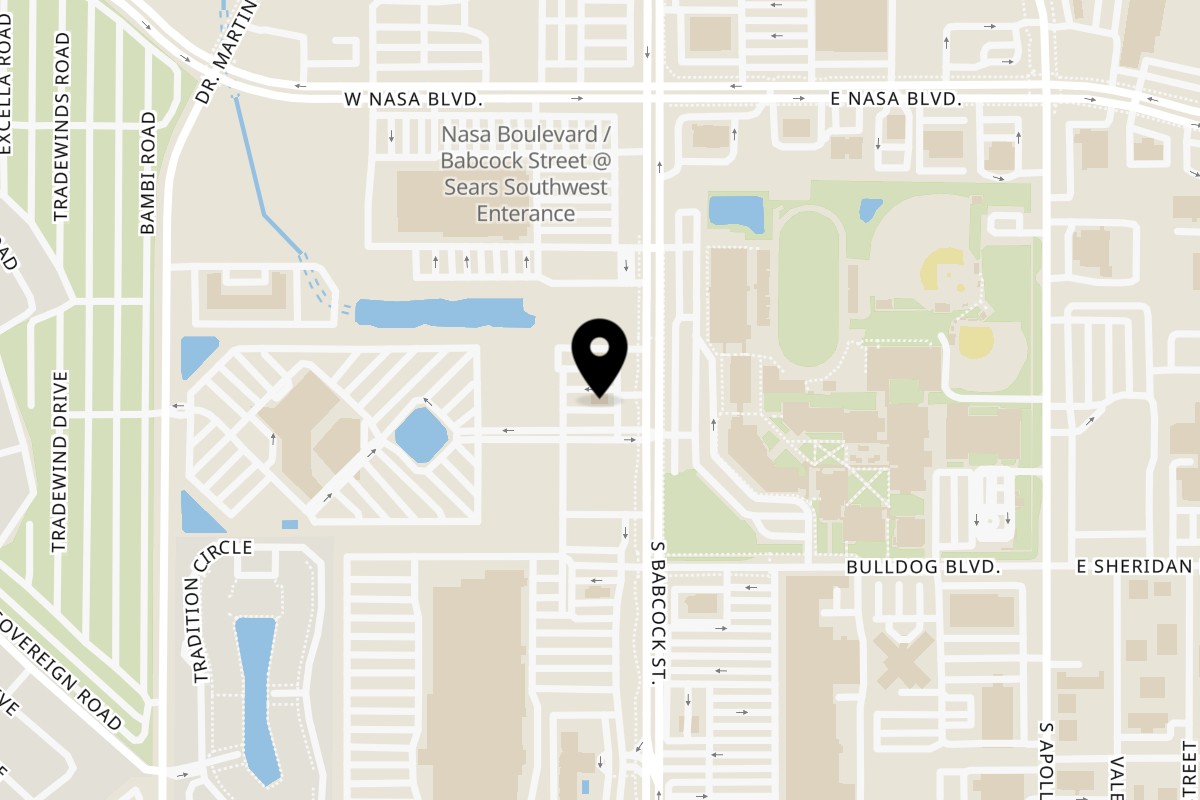 Map showing the location of Flying Burro S Babcock St on 1180 S Babcock St in Melbourne